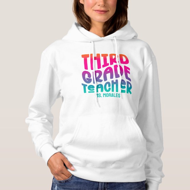 Texteditor der dritten Klasse - farbenfrohe Ombre Hoodie (Vorderseite)