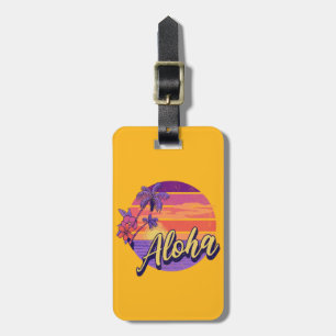 Textentwurf "Aloha" im Retro-Stil Gepäckanhänger