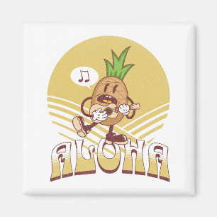 Textentwurf "Aloha" im Retro-Stil Magnet