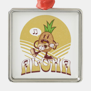 Textentwurf "Aloha" im Retro-Stil Ornament Aus Metall