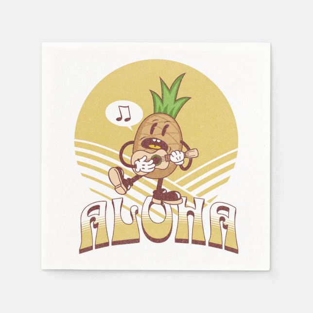 Textentwurf "Aloha" im Retro-Stil Serviette (Vorderseite)