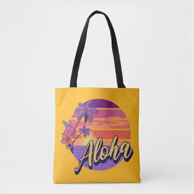 Textentwurf "Aloha" im Retro-Stil Tasche (Vorderseite)