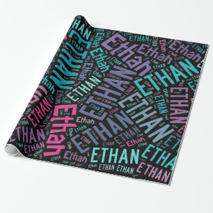 Textentwurf für ETHAN Name - Hintergrund ändern Geschenkpapier