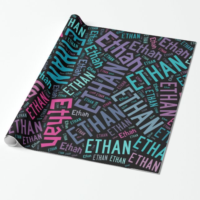 Textentwurf für ETHAN Name - Hintergrund ändern Geschenkpapier (Ungerollt)