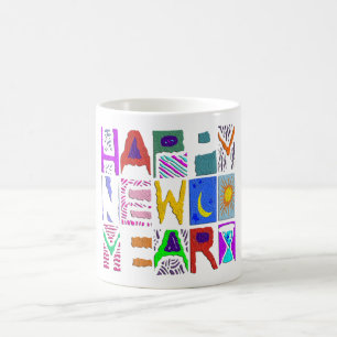 Textentwurf "Happy New Year" Kaffeetasse