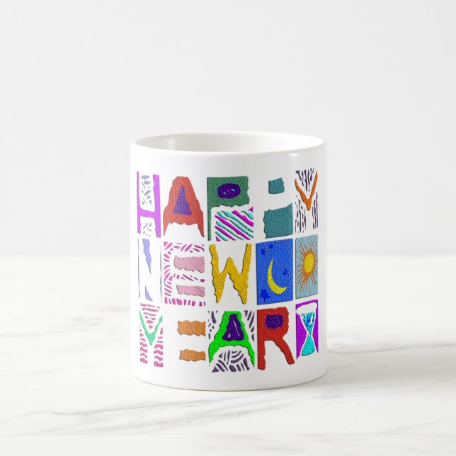 Textentwurf "Happy New Year" Kaffeetasse (Mittel)