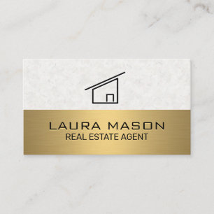 Textepapier   Gold Metallic   Haussymbol Visitenkarte