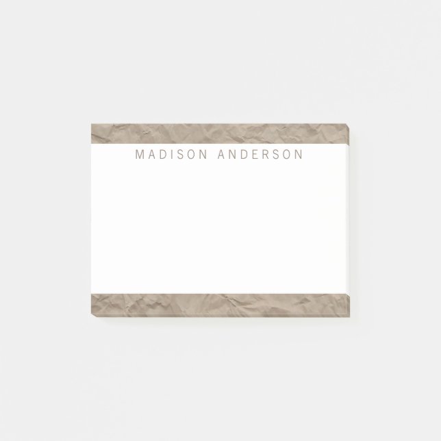 Textepapier | Minimalistisch modern Personalisiert Post-it Klebezettel (Vorderseite)