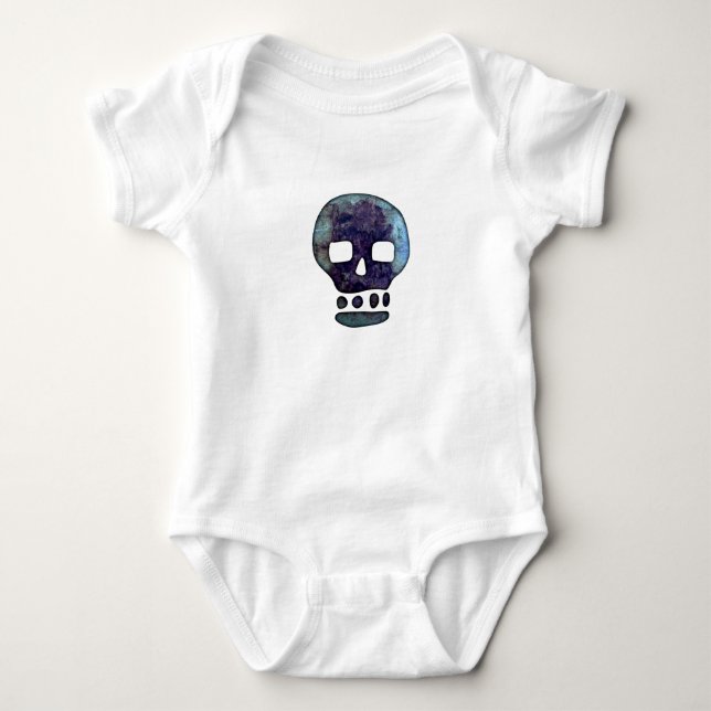 Texter Schädel Baby Strampler (Vorderseite)
