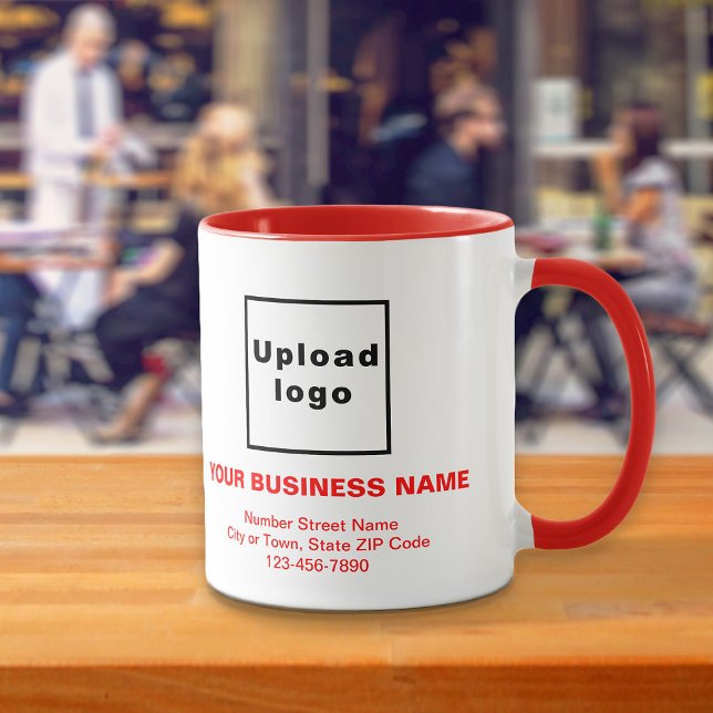 Textes de marque Red sur Combo Mug (Build brand name awareness. Red and white combo mug with your business brand.)