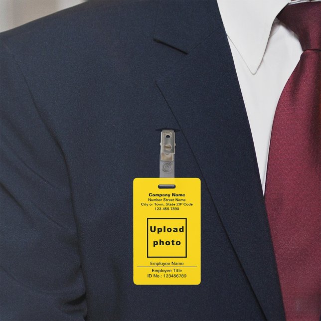 Textes simples avec la photo de l'employé Badge Ja (Yellow company badge)
