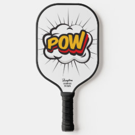 Textfeld Comic Strip-Aktion POW-Benutzername Pickleball Schläger