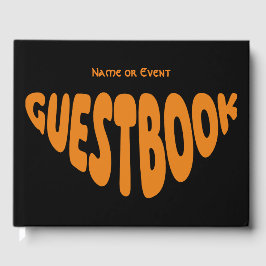 Textfeld Retro Orange Custom Gästebuch