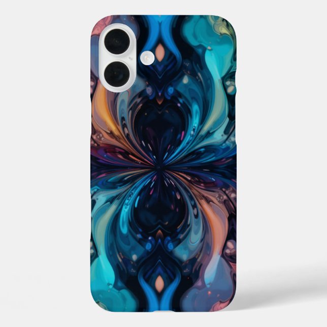 Textierte Abstrakte Kunst iPhone 16 Plus Hülle (Rückseite)