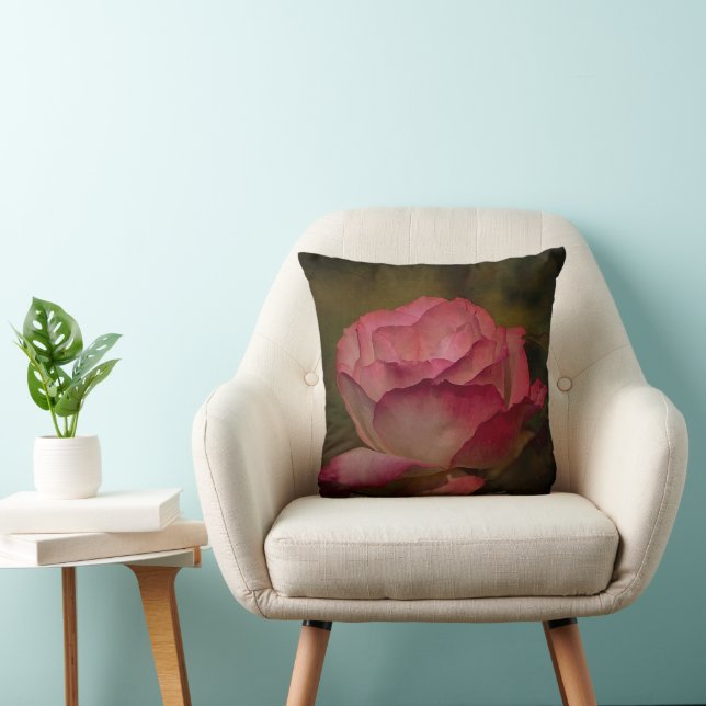 Textil Deep Pink Rose Kissen (Stuhl )