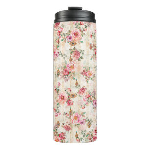 Textil floral Blumenstrukturmusterabstract, ba Thermosbecher