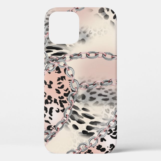 Textil-Leopard: Florales Kettenmuster. Case-Mate iPhone Hülle (Rückseite)