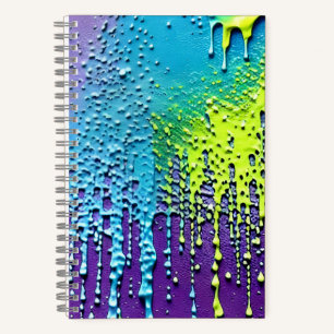 Textil Lila-gelb-blau-farbige farbige, helle Tropf Notizbuch