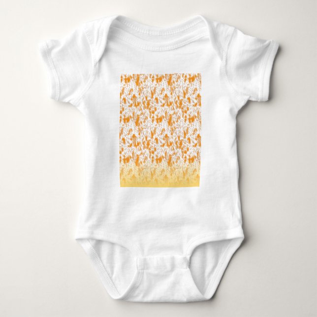 Textil-Muster mit einem lebhaften Orange und Gol Baby Strampler (Vorderseite)
