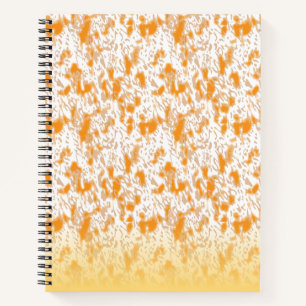 Textil-Muster mit einem lebhaften Orange und Gol Notizbuch