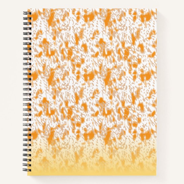 Textil-Muster mit einem lebhaften Orange und Gol Notizbuch (Vorderseite)