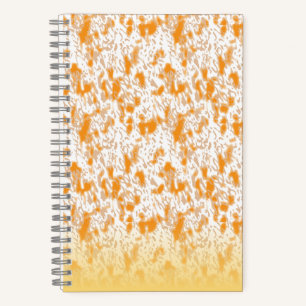 Textil-Muster mit einem lebhaften Orange und Gol Notizbuch