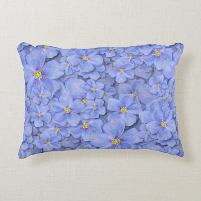 Textil nahtlos Muster mit blauen Blumen. Dekoratio Dekokissen (Vorderseite)