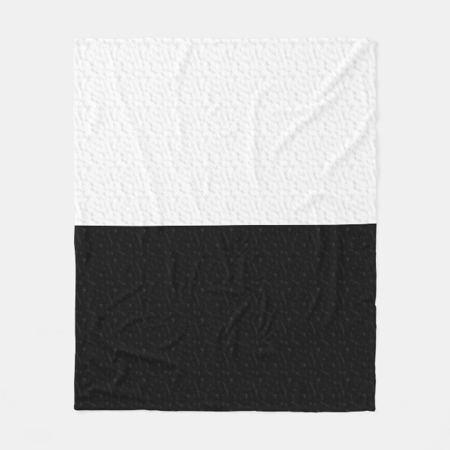 Textil Schlicht Schwarz und Weiß Fleecedecke (Vorderseite)