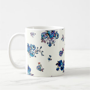 Textil und Tapeten nahtlose Muster. Digitale i Kaffeetasse