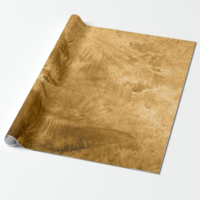 Textil Vintag Rustikal Gold Brown Grunge Muster Geschenkpapier (Ungerollt)
