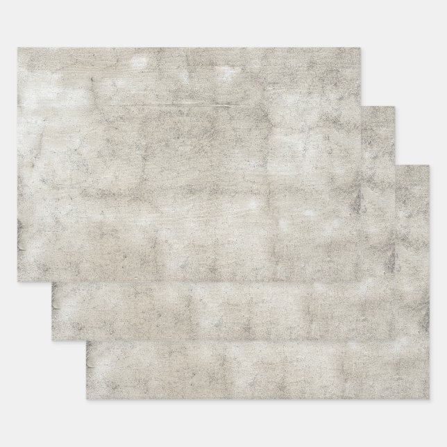 Textil Vintage Rustikale Sepia Gray Grunge Geschenkpapier Set (Set)