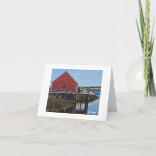 Textile Art Boat Notecard Karte