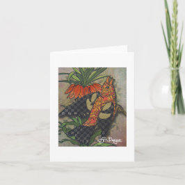 Textile Art Carte pour notes d'oiseaux