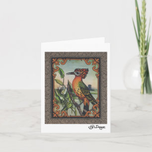 Textile Art Carte pour notes d'oiseaux