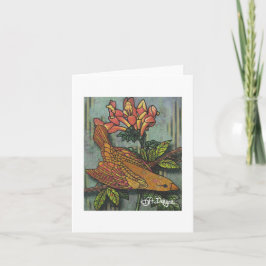 Textile Art Carte pour notes d'oiseaux