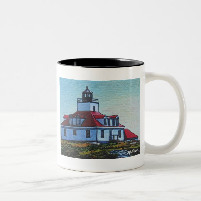 Textile Art Lighthouse Kaffee Tasse (Rechts)
