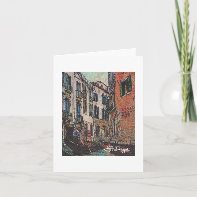 Textile Art Venice Notecard Karte (Vorderseite)