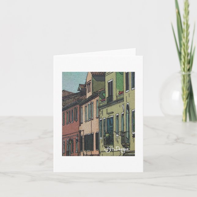 Textile Art Venise Carte pour notes (Devant)