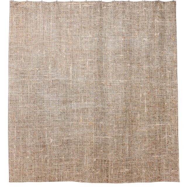 Textile Jute braune Textur Duschvorhang (Vorderseite)