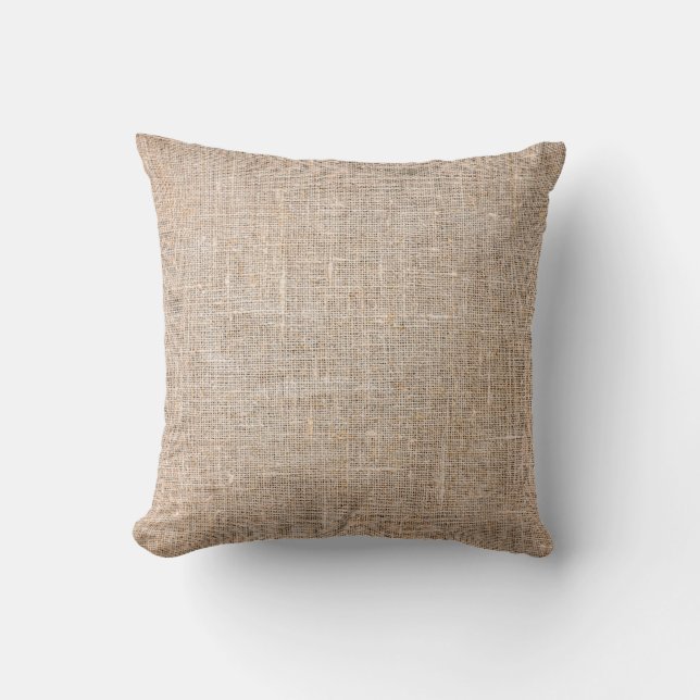 Textile Jute braune Textur Kissen (Vorderseite)