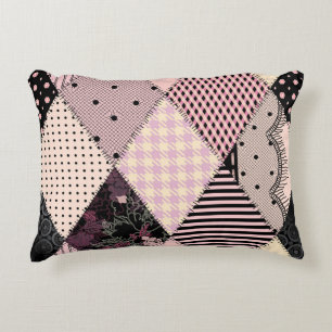 Textile Lingerie: Patchwork Vintages Muster Dekokissen