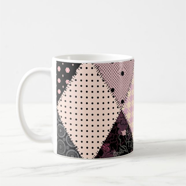 Textile Lingerie: Patchwork Vintages Muster Kaffeetasse (Links)
