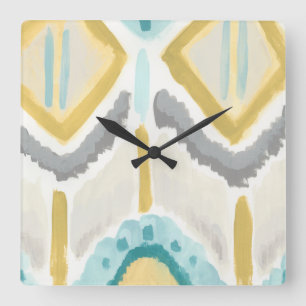 Textileindruck II Quadratische Wanduhr