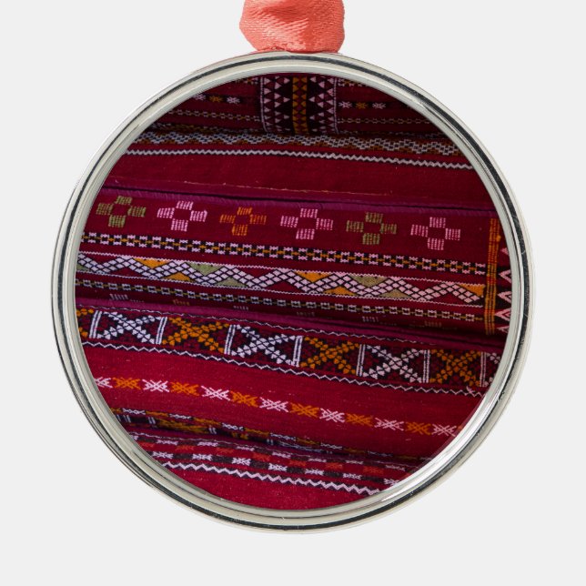 Textilkissenmuster Silbernes Ornament (Vorne)