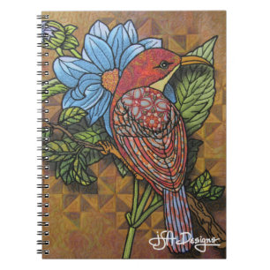 Textilkunst-Vogel-Notizbuch Notizblock