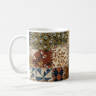 Textilmosaik im Vintage-Stil. Kaffeetasse
