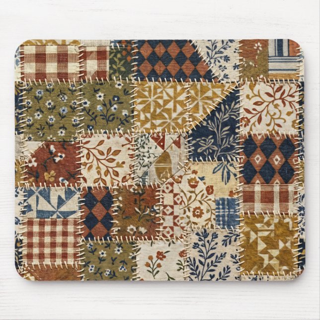 Textilmosaik im Vintage-Stil. Mousepad (Vorne)