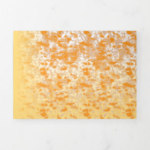 Textilmuster mit leuchtendem Orange und Gold Dreifach Gefaltete Urlaubskarte