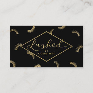 Textlashes Schwarz/Gold Visitenkarte