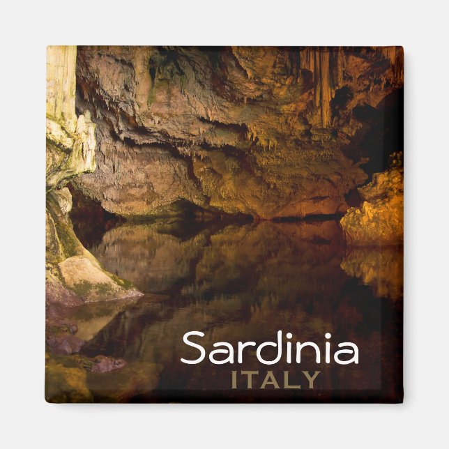 Textmagnet für Neptun, Grotto, Sardinien, Italien Magnet (Vorne)